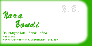 nora bondi business card